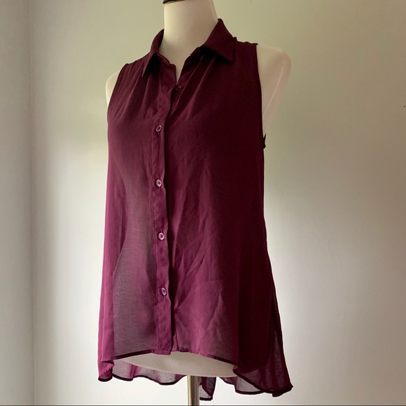 Sans Souci Purple Dress Tank Top- Buttons on Back - Picture 7 of 8